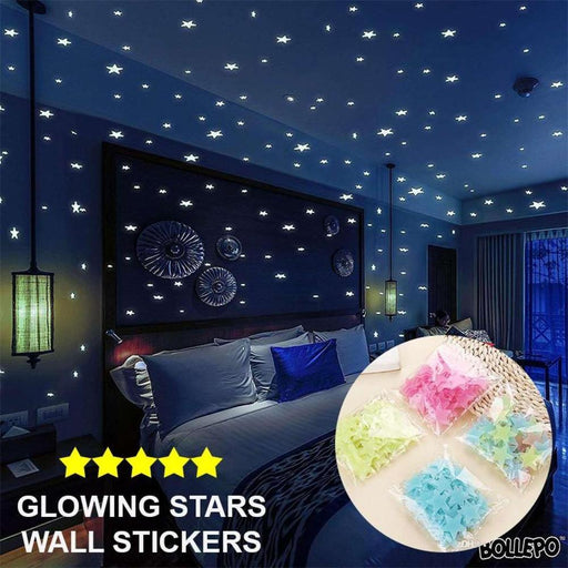 Glow In The Dark Star Wall Decals 100 Pcs