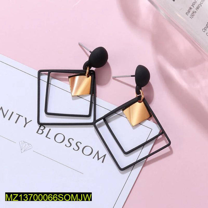 Pair Of Acrylic Plated Modern Design Earings