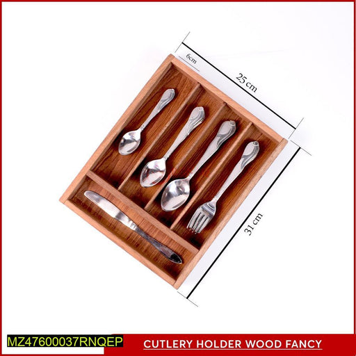 Wooden cutlery rest tray