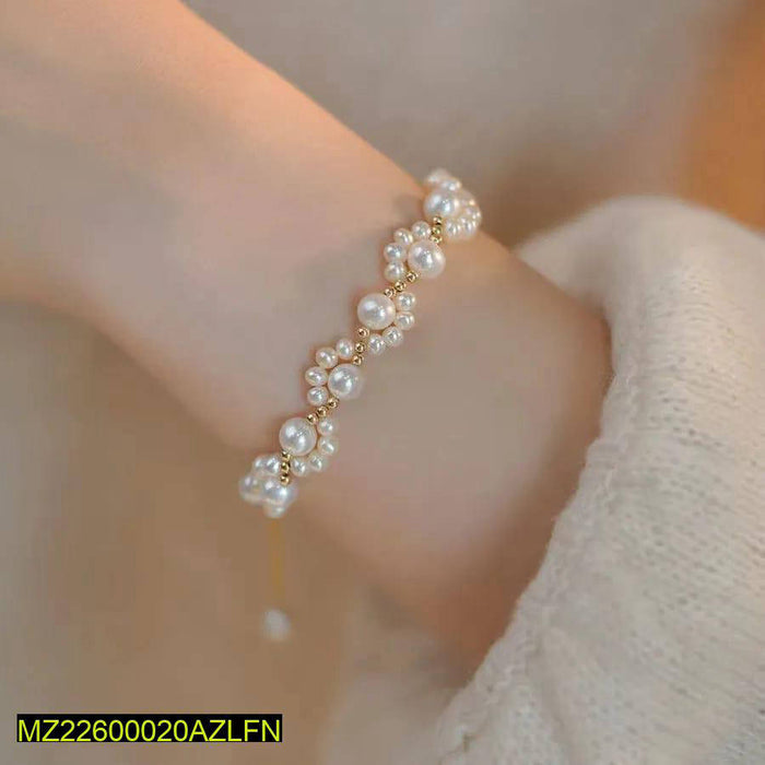 1 Pc Resin Plated Beautiful Pearl Bracelet